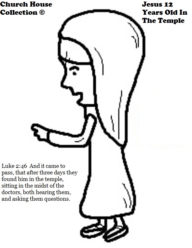 Boy Jesus Teaching In Temple Coloring Page